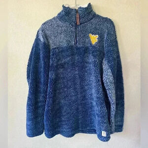 West Virginia Half Zip Sherpa Fleece Jacket Womens Size L